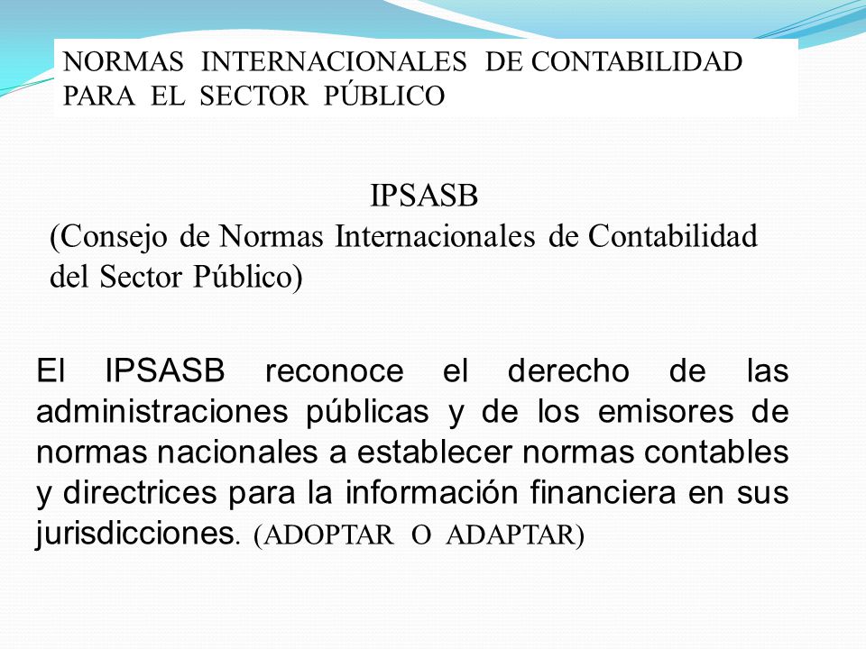 (Consejo de Normas Internacionales de Contabilidad del Sector Público)