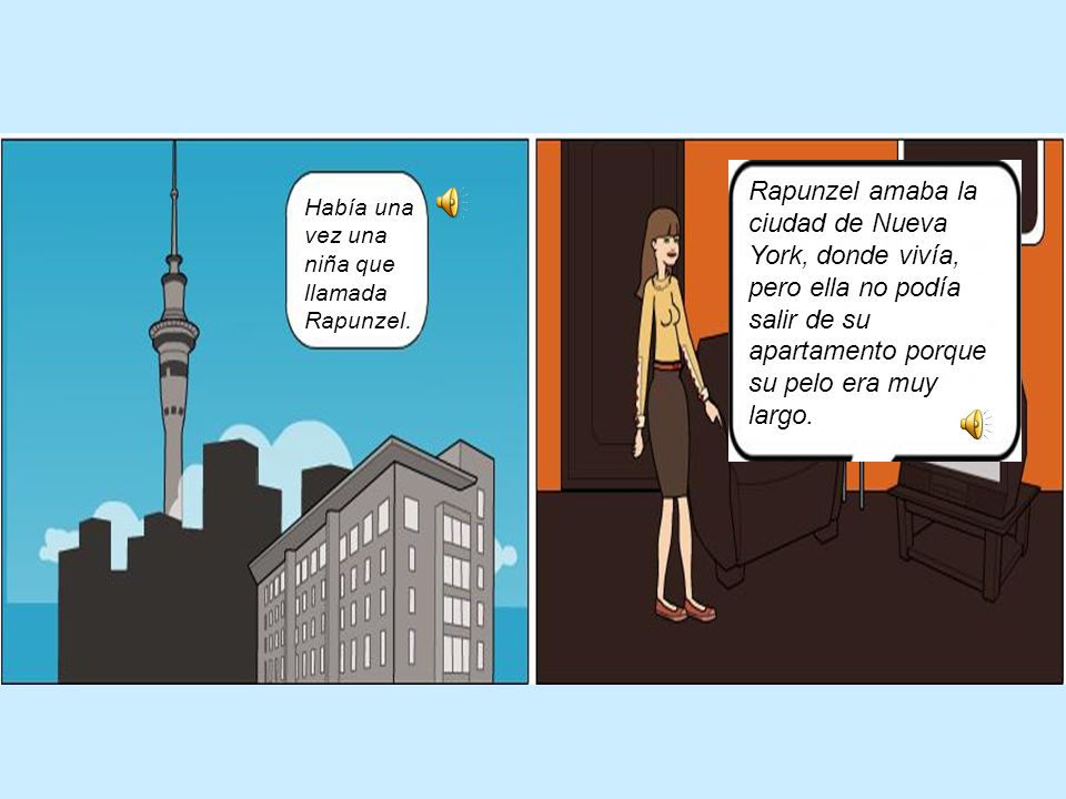 Rapunzel amaba la ciudad de Nueva York, donde vivía, pero ella no podía salir de su apartamento porque su pelo era muy largo.