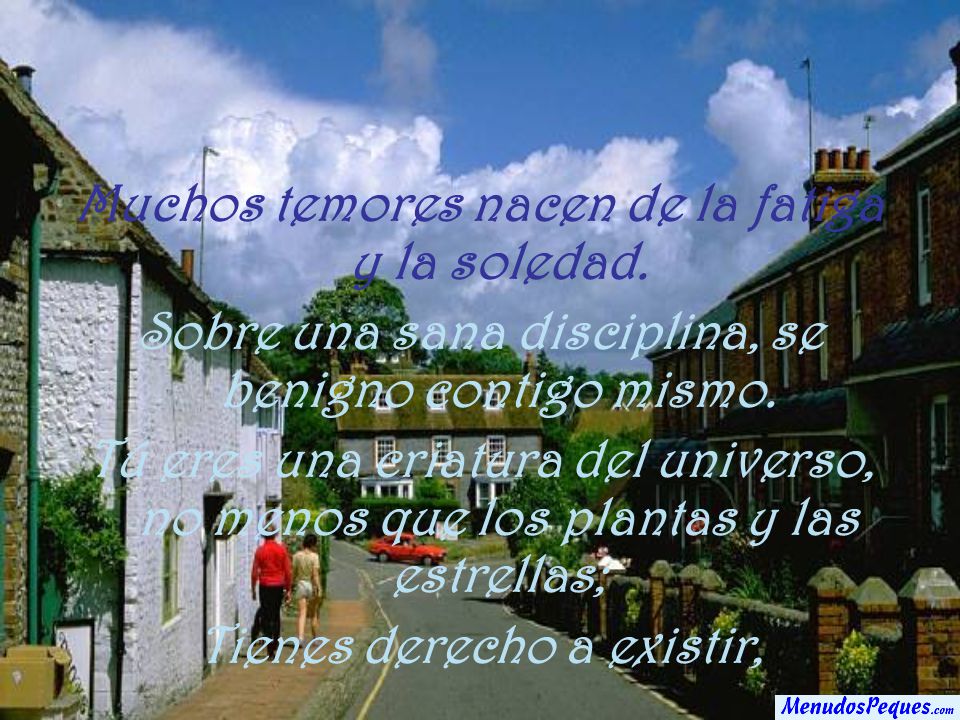 Muchos temores nacen de la fatiga y la soledad.