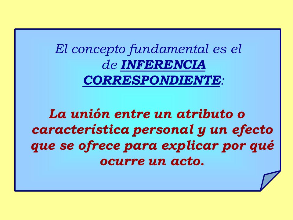 El concepto fundamental es el de INFERENCIA CORRESPONDIENTE: