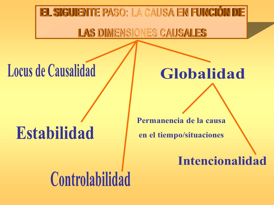 EL SIGUIENTE PASO: LA CAUSA EN FUNCIÓN DE LAS DIMENSIONES CAUSALES