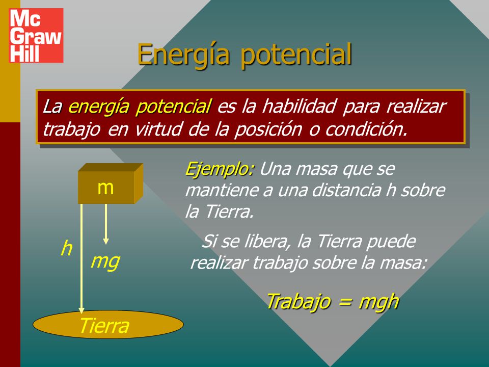 Si se libera, la Tierra puede realizar trabajo sobre la masa: