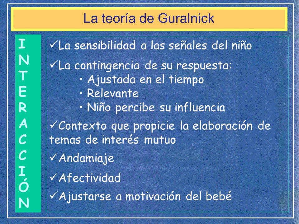 La teoría de Guralnick I N T E R A C Ó