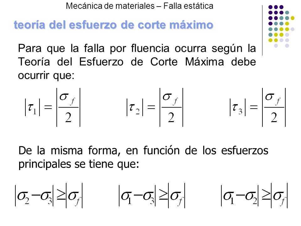 teoría del esfuerzo de corte máximo