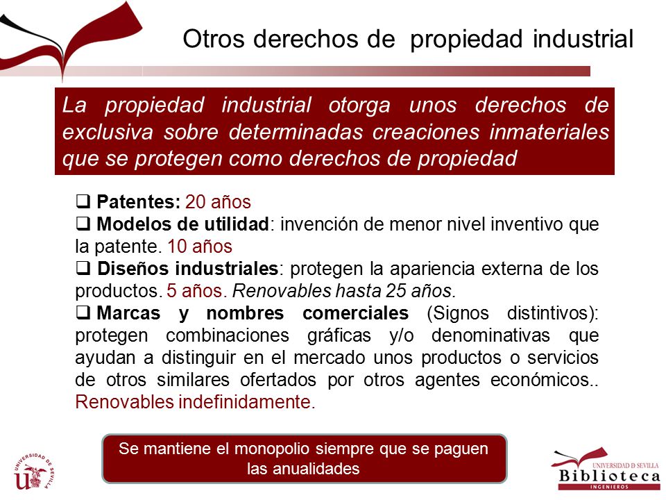 Se mantiene el monopolio siempre que se paguen las anualidades
