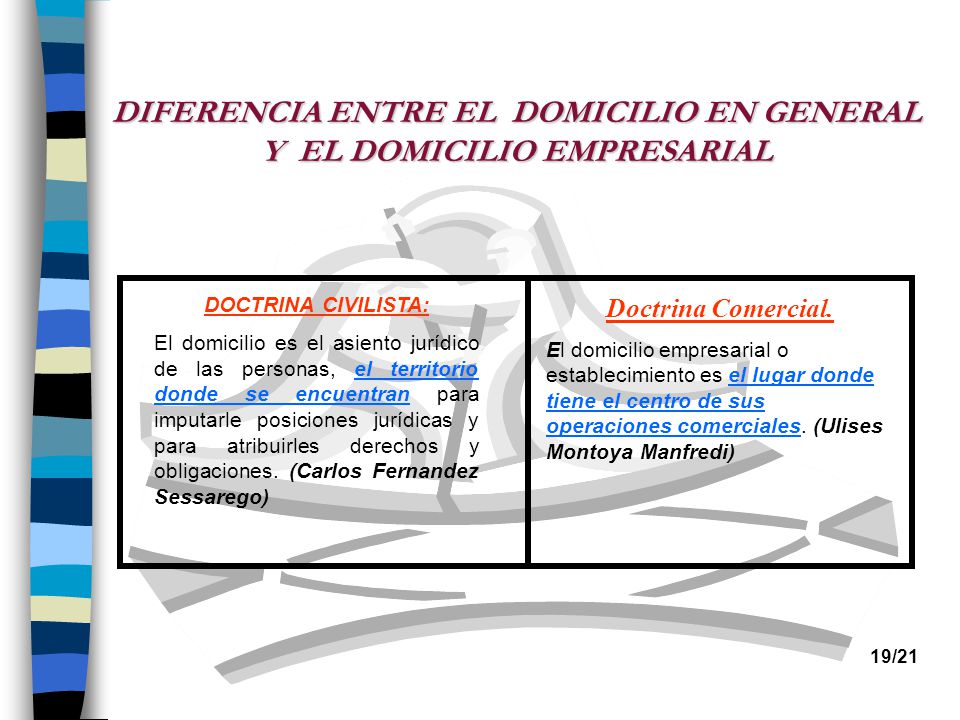 DIFERENCIA ENTRE EL DOMICILIO EN GENERAL Y EL DOMICILIO EMPRESARIAL