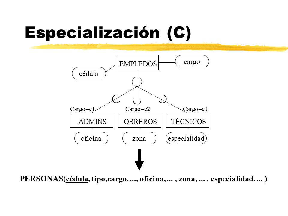 Especialización (C) EMPLEDOS. TÉCNICOS. OBREROS. ADMINS.  cargo. Cargo=c1. Cargo=c3. Cargo=c2.