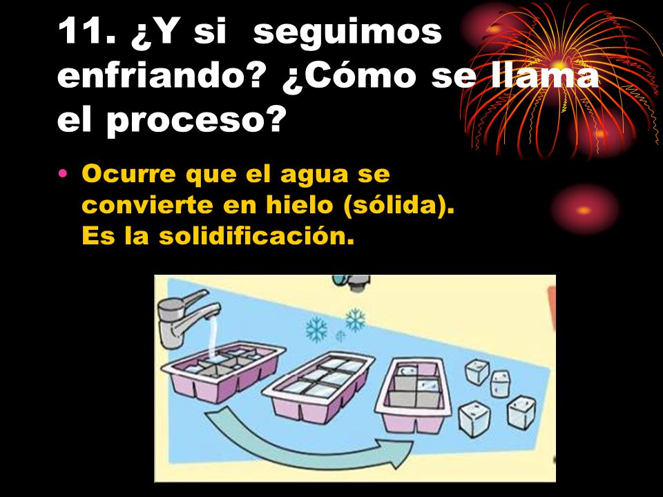 11. ¿Y si seguimos enfriando ¿Cómo se llama el proceso