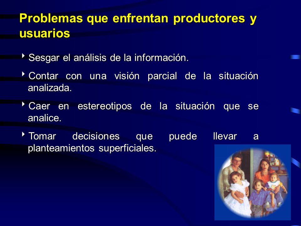 Problemas que enfrentan productores y usuarios
