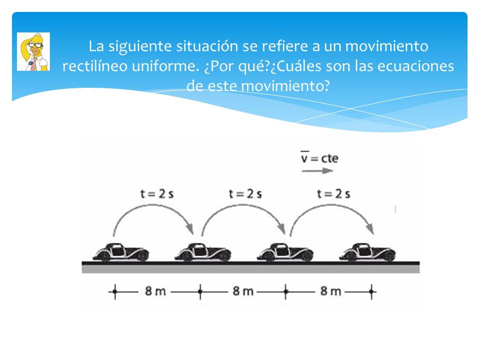 La siguiente situación se refiere a un movimiento rectilíneo uniforme