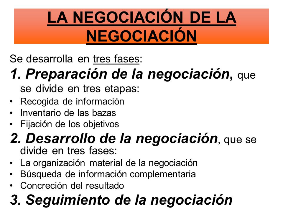 LA NEGOCIACIÓN DE LA NEGOCIACIÓN