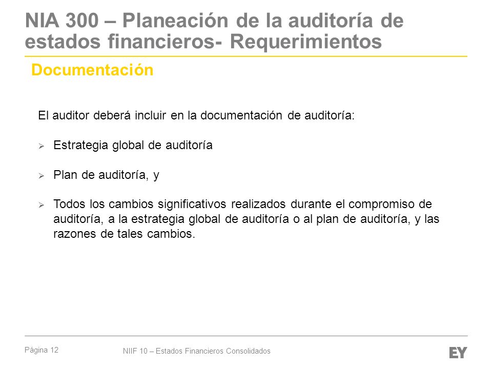 NIA 300 – Planeación de la auditoría de estados financieros- Requerimientos