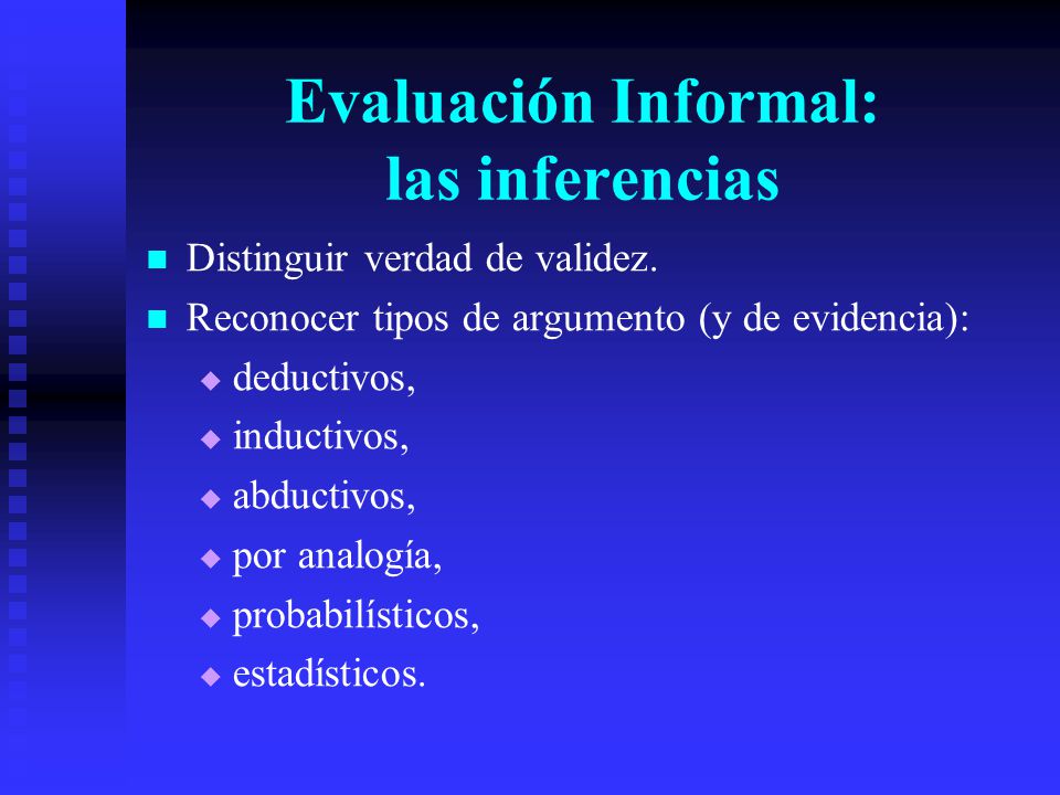 Evaluación Informal: las inferencias