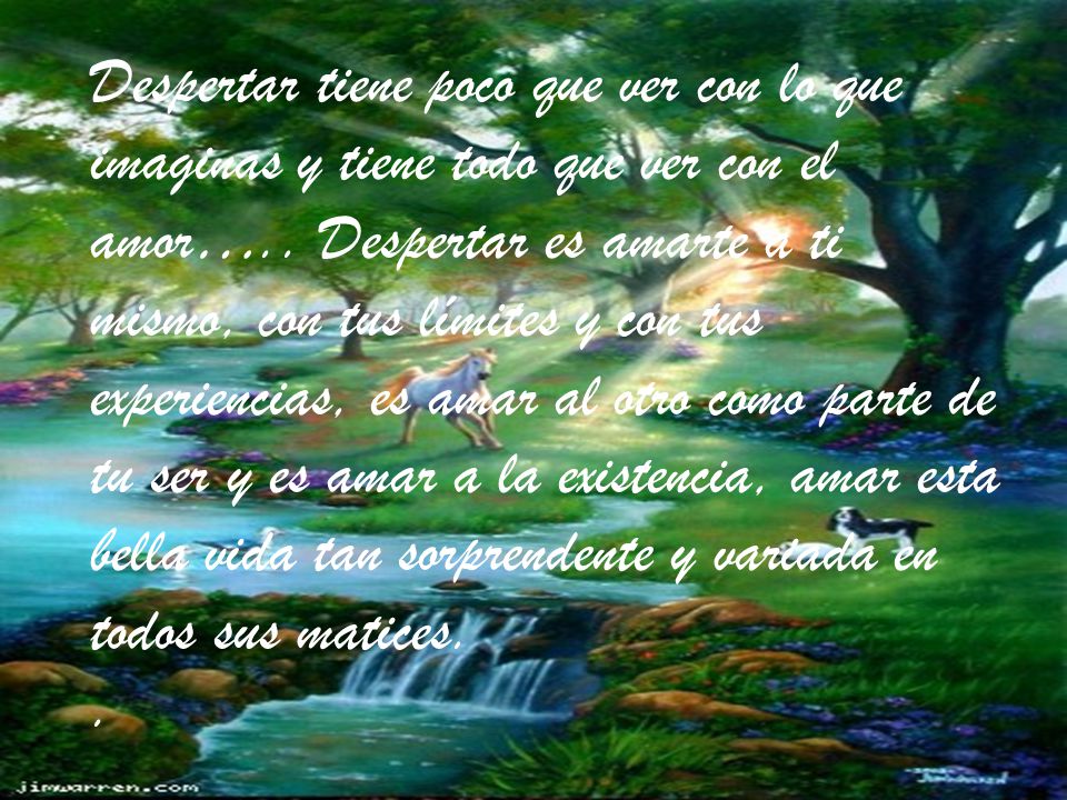 Despertar tiene poco que ver con lo que imaginas y tiene todo que ver con el amor….. Despertar es amarte a ti mismo, con tus límites y con tus experiencias, es amar al otro como parte de tu ser y es amar a la existencia, amar esta bella vida tan sorprendente y variada en todos sus matices. .