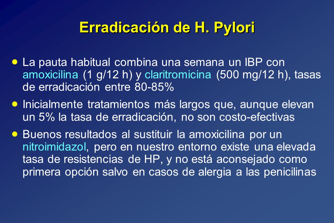 Erradicación de H. Pylori