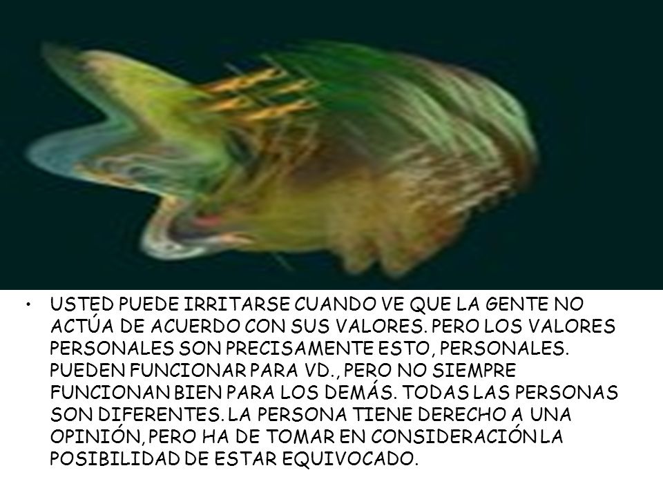 USTED PUEDE IRRITARSE CUANDO VE QUE LA GENTE NO ACTÚA DE ACUERDO CON SUS VALORES.