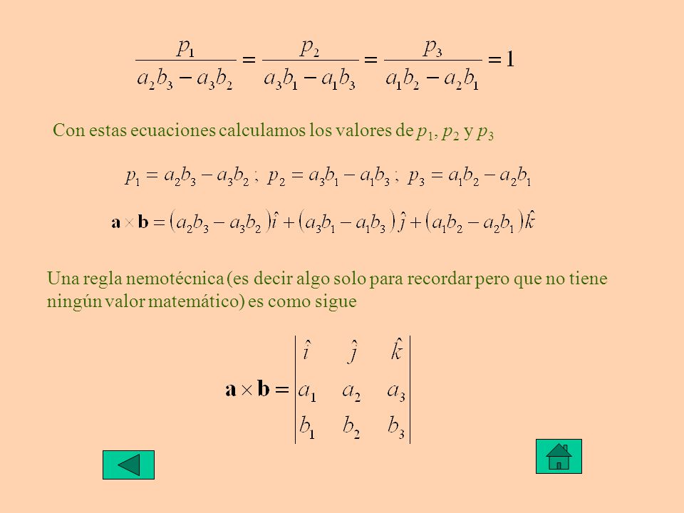 Con estas ecuaciones calculamos los valores de p1, p2 y p3