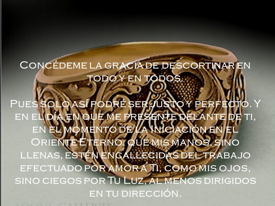 Concédeme la gracia de descortinar en todo y en todos.
