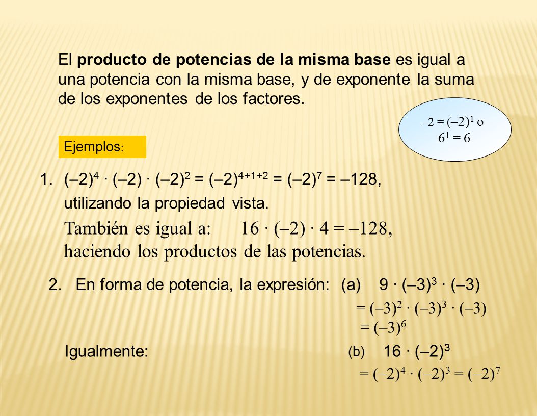También es igual a: 16 · (–2) · 4 = –128,