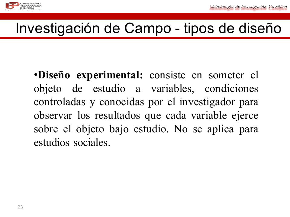 Investigación de Campo - tipos de diseño