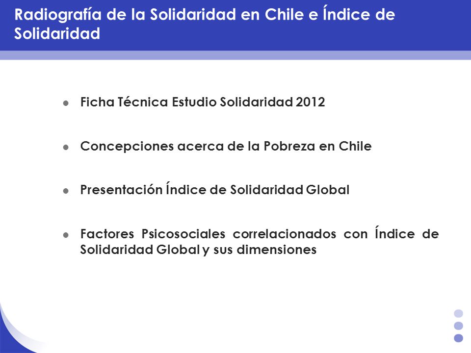 Radiografía de la Solidaridad en Chile e Índice de Solidaridad