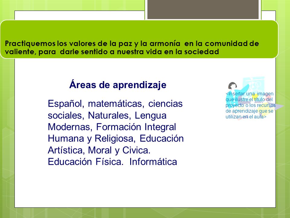 Practiquemos los valores de la paz y la armonía en la comunidad de valiente, para darle sentido a nuestra vida en la sociedad