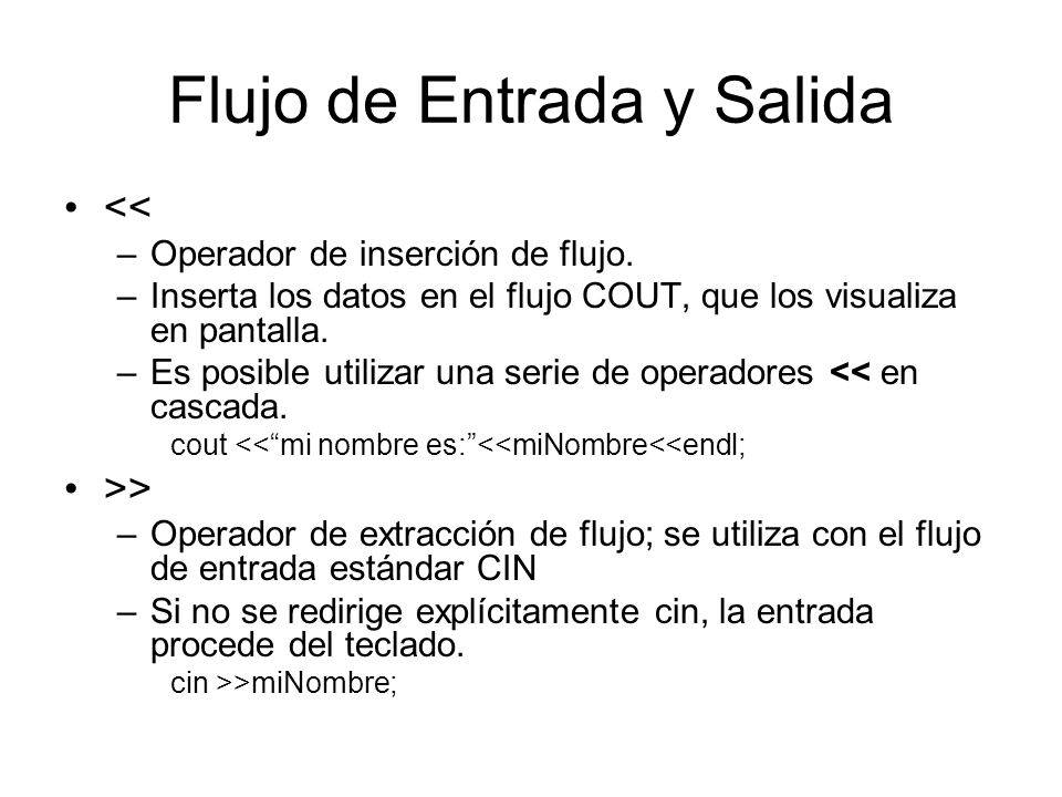 Flujo de Entrada y Salida