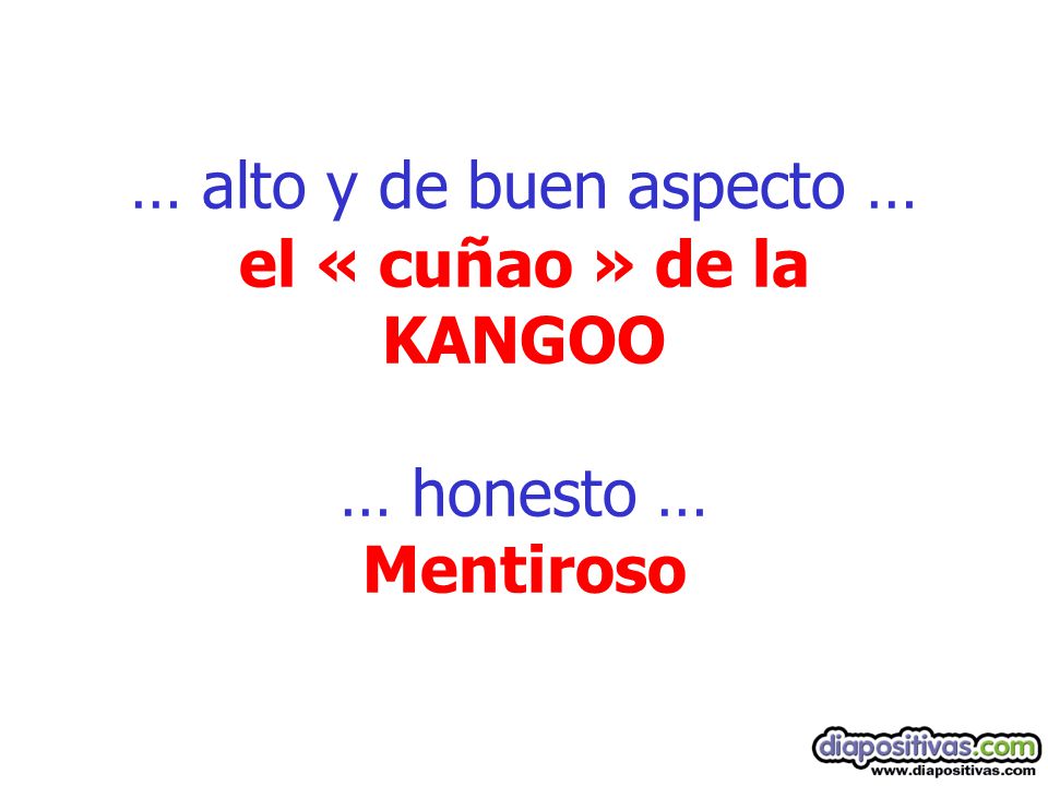 … alto y de buen aspecto … el « cuñao » de la KANGOO … honesto … Mentiroso