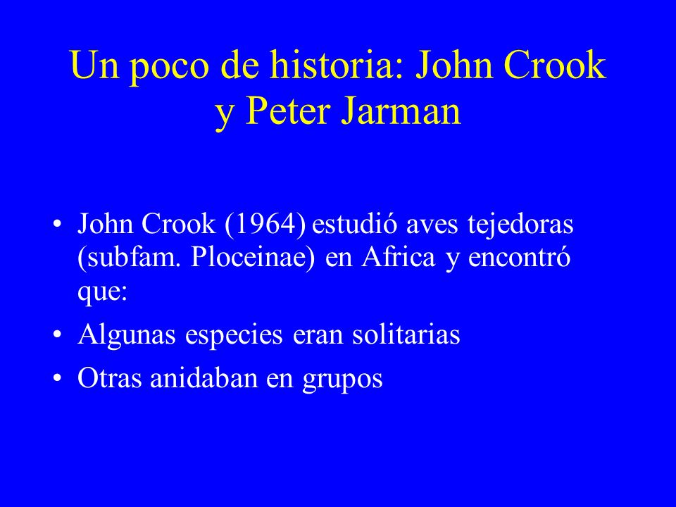 Un poco de historia: John Crook y Peter Jarman