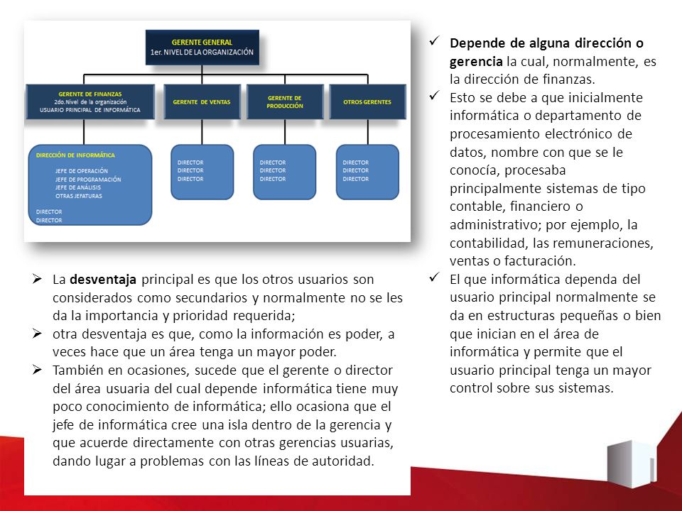 Depende de alguna dirección o gerencia la cual, normalmente, es la dirección de finanzas.