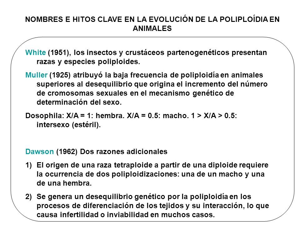 NOMBRES E HITOS CLAVE EN LA EVOLUCIÓN DE LA POLIPLOÍDIA EN ANIMALES