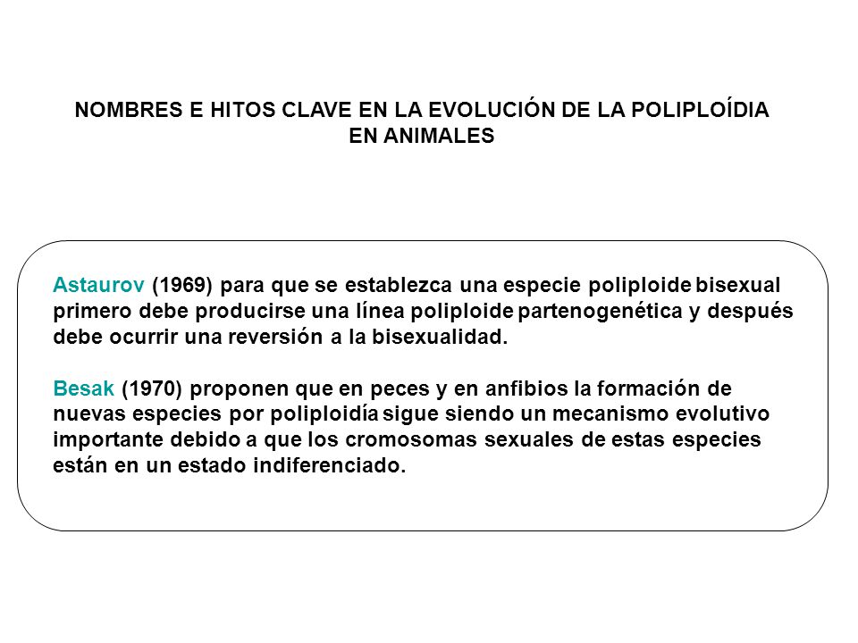 NOMBRES E HITOS CLAVE EN LA EVOLUCIÓN DE LA POLIPLOÍDIA EN ANIMALES