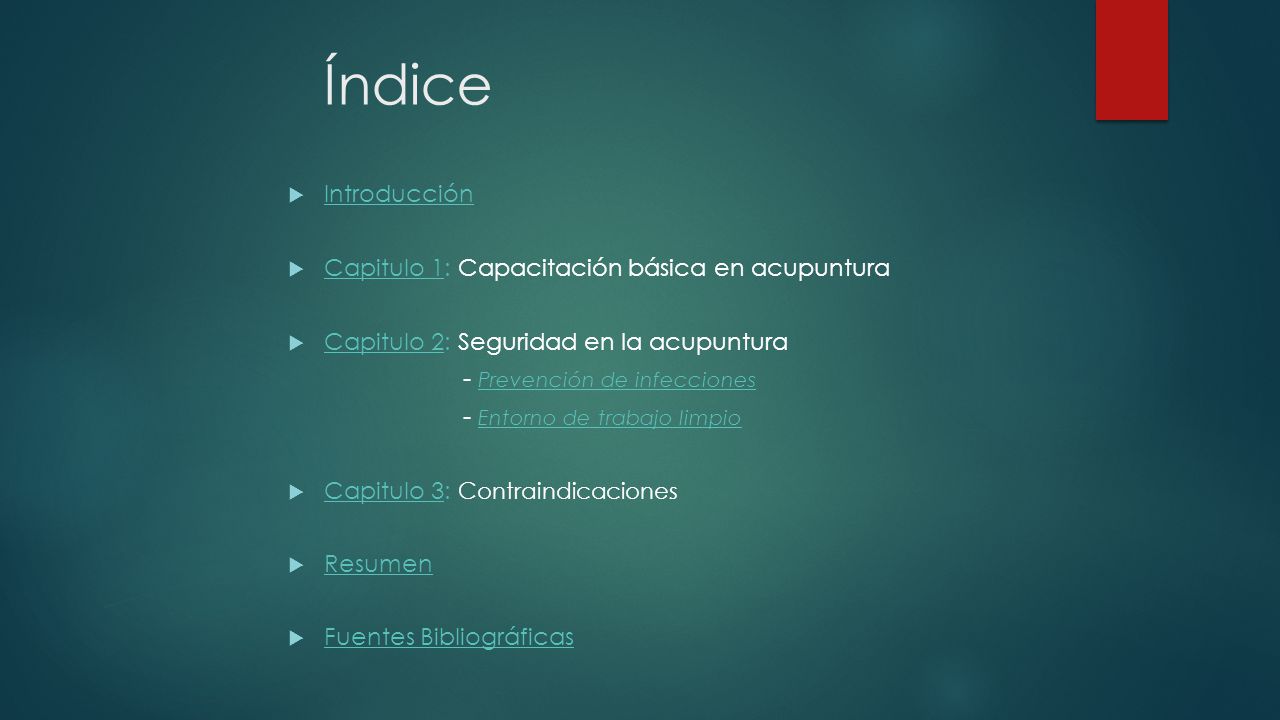 Índice - Prevención de infecciones - Entorno de trabajo limpio