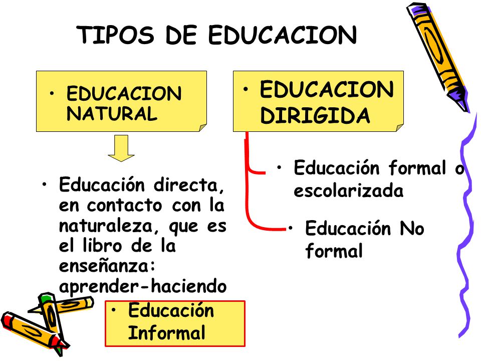 TIPOS DE EDUCACION EDUCACION DIRIGIDA EDUCACION NATURAL