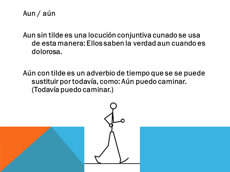 Aun / aún Aun sin tilde es una locución conjuntiva cunado se usa de esta manera: Ellos saben la verdad aun cuando es dolorosa.