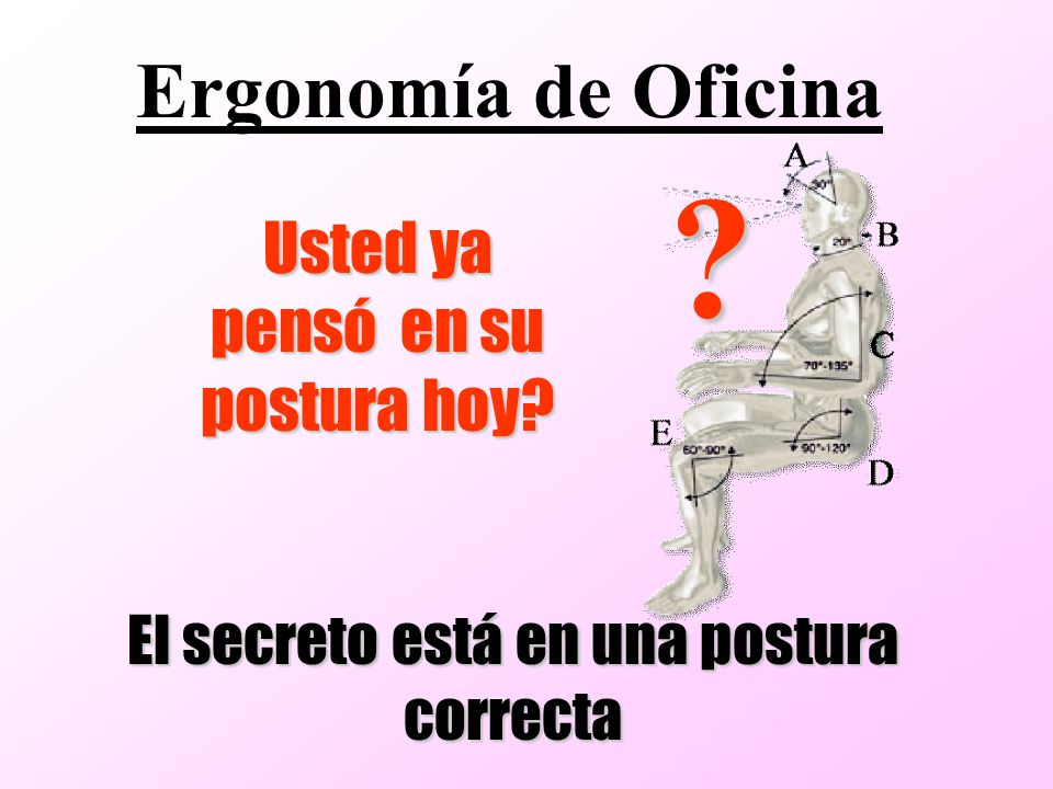 Ergonomía de Oficina Usted ya pensó en su postura hoy