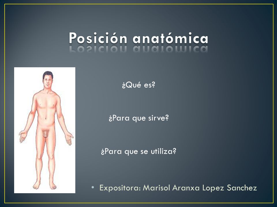 Posición anatómica ¿Qué es ¿Para que sirve ¿Para que se utiliza