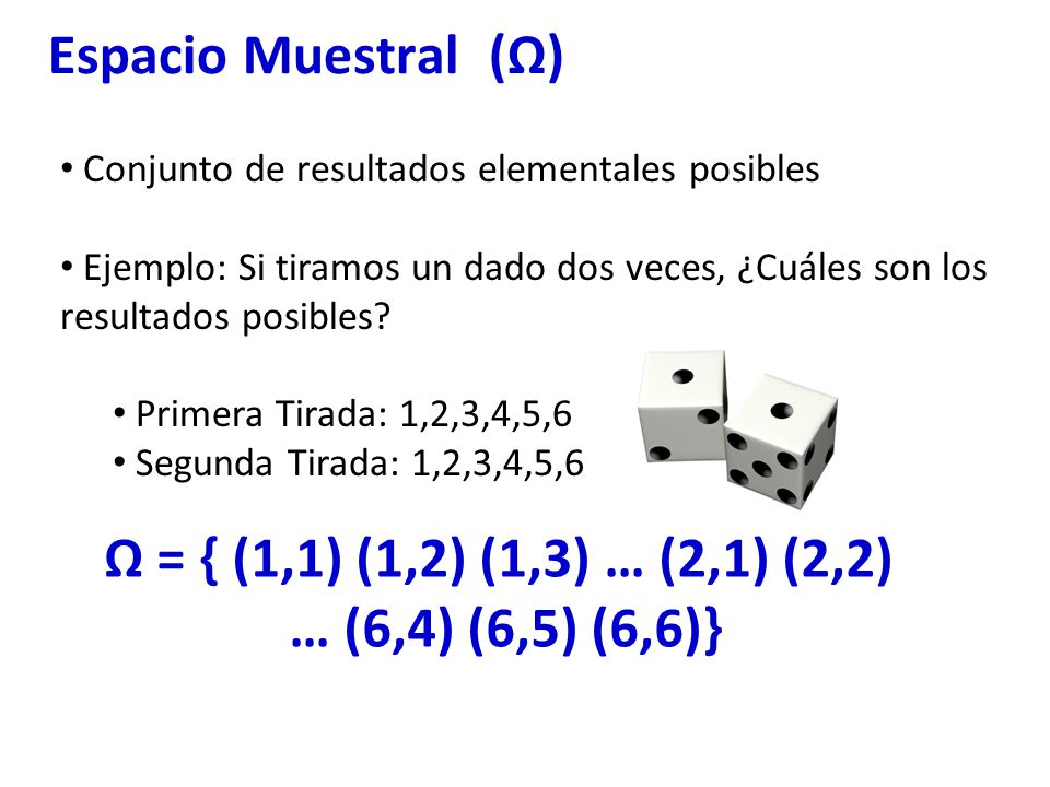 Ω = { (1,1) (1,2) (1,3) … (2,1) (2,2) … (6,4) (6,5) (6,6)}