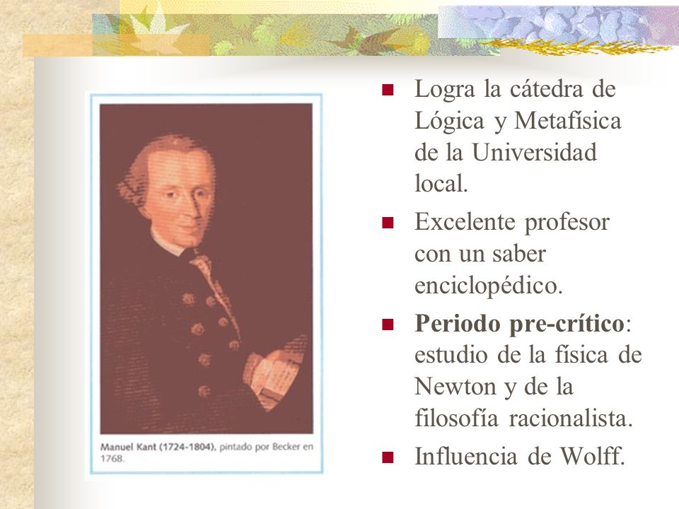 Logra la cátedra de Lógica y Metafísica de la Universidad local.