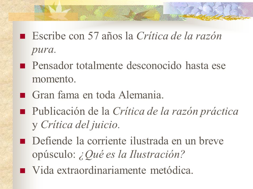 Escribe con 57 años la Crítica de la razón pura.