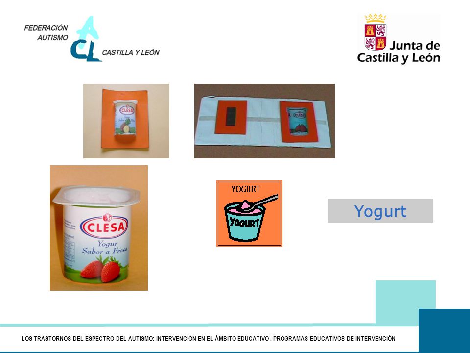 Yogurt LOS TRASTORNOS DEL ESPECTRO DEL AUTISMO: INTERVENCIÓN EN EL ÁMBITO EDUCATIVO .