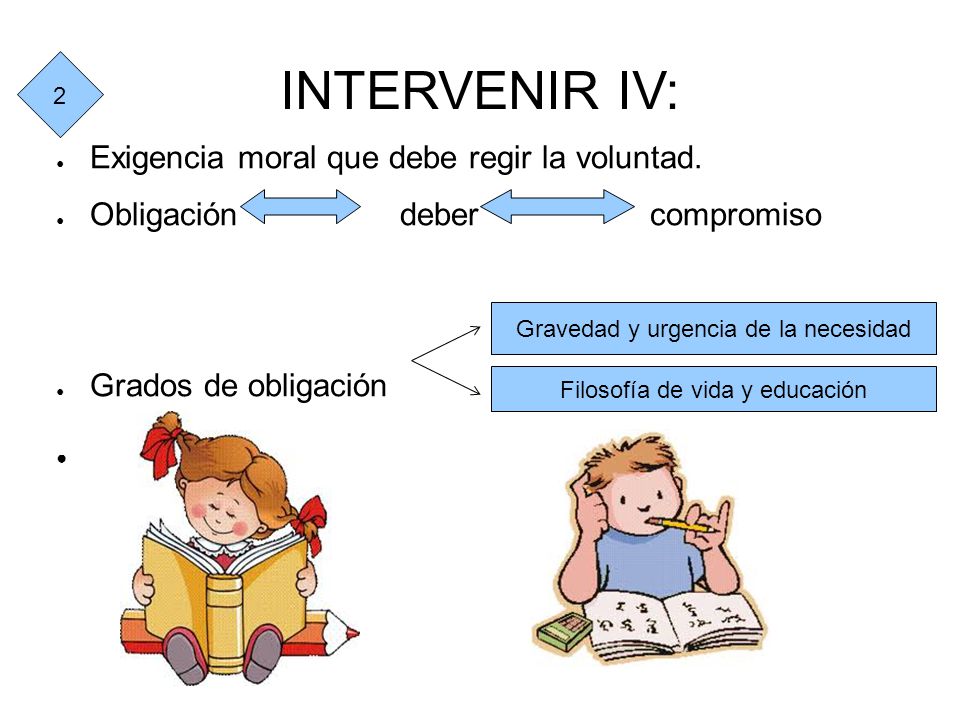 INTERVENIR IV: Exigencia moral que debe regir la voluntad.
