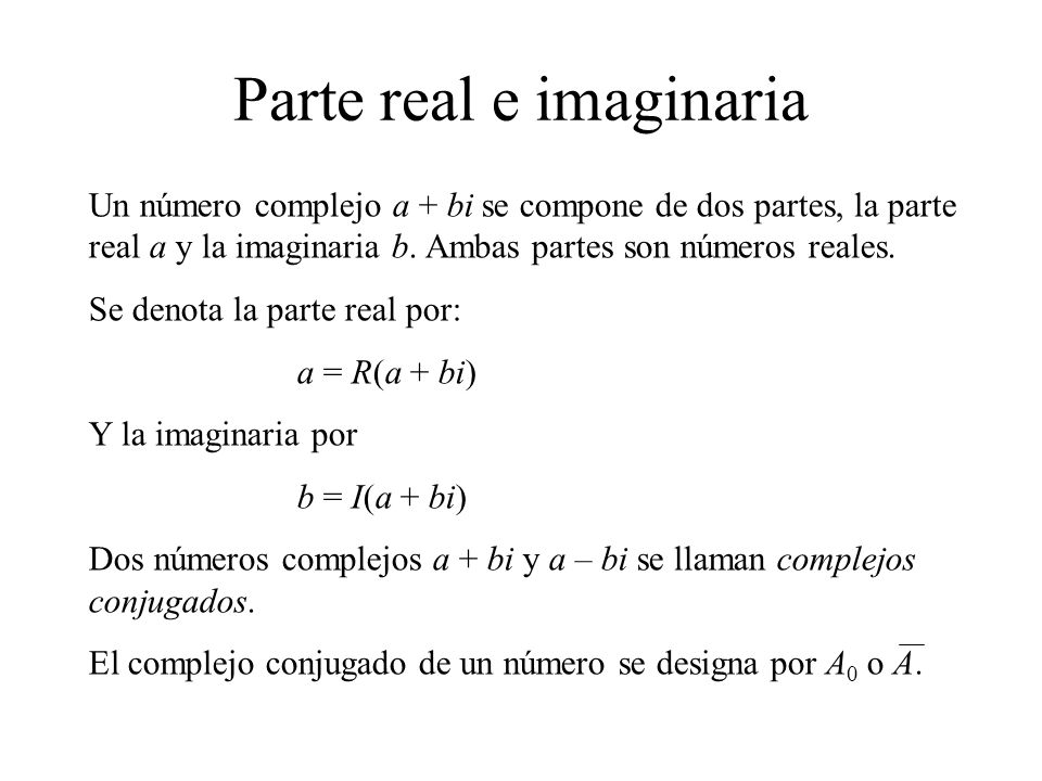 Parte real e imaginaria