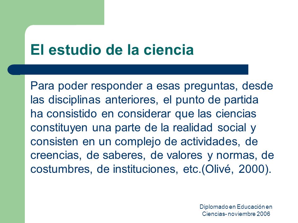 El estudio de la ciencia