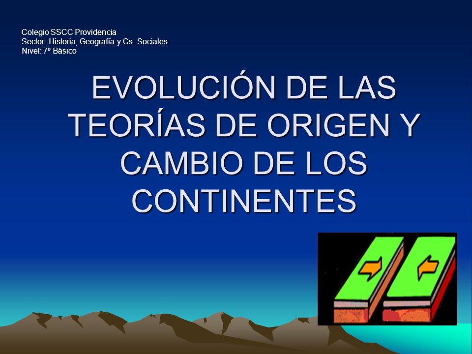 EVOLUCIÓN DE LAS TEORÍAS DE ORIGEN Y CAMBIO DE LOS CONTINENTES