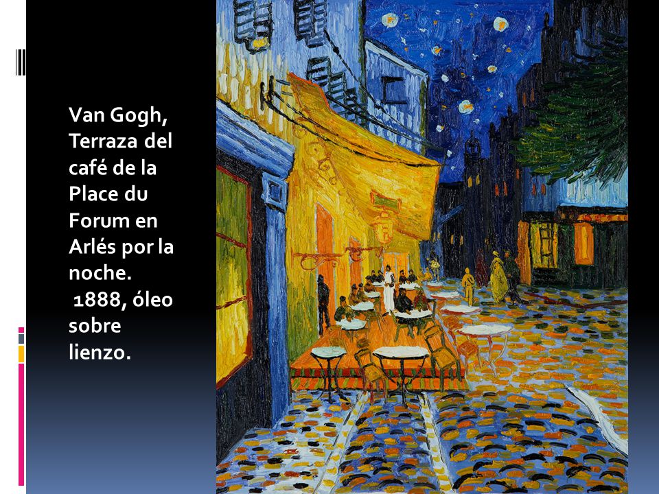 Van Gogh, Terraza del café de la Place du Forum en Arlés por la noche.