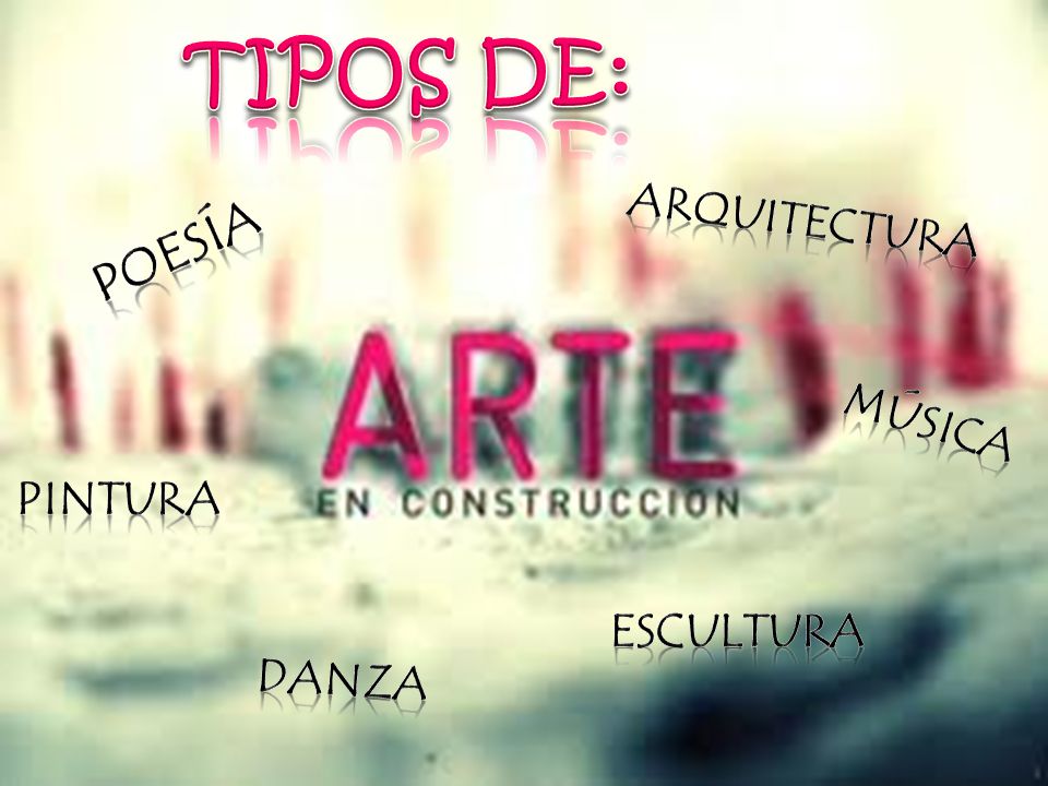 TIPOS DE: ARQUITECTURA POESÍA MÚSICA PINTURA ESCULTURA DANZA