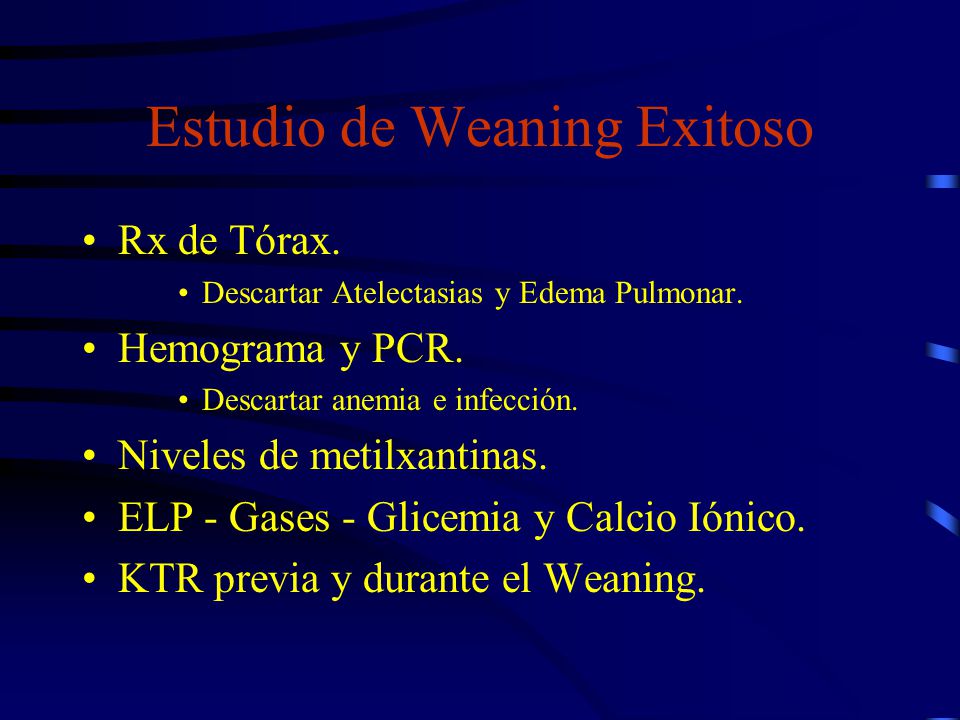 Estudio de Weaning Exitoso