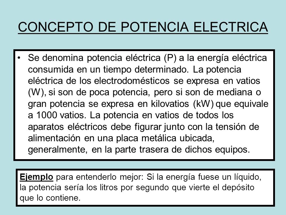 CONCEPTO DE POTENCIA ELECTRICA