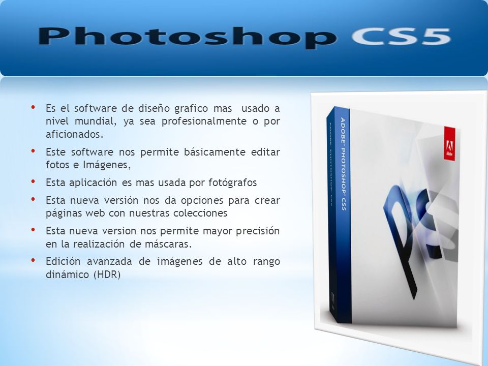 Es el software de diseño grafico mas usado a nivel mundial, ya sea profesionalmente o por aficionados.
